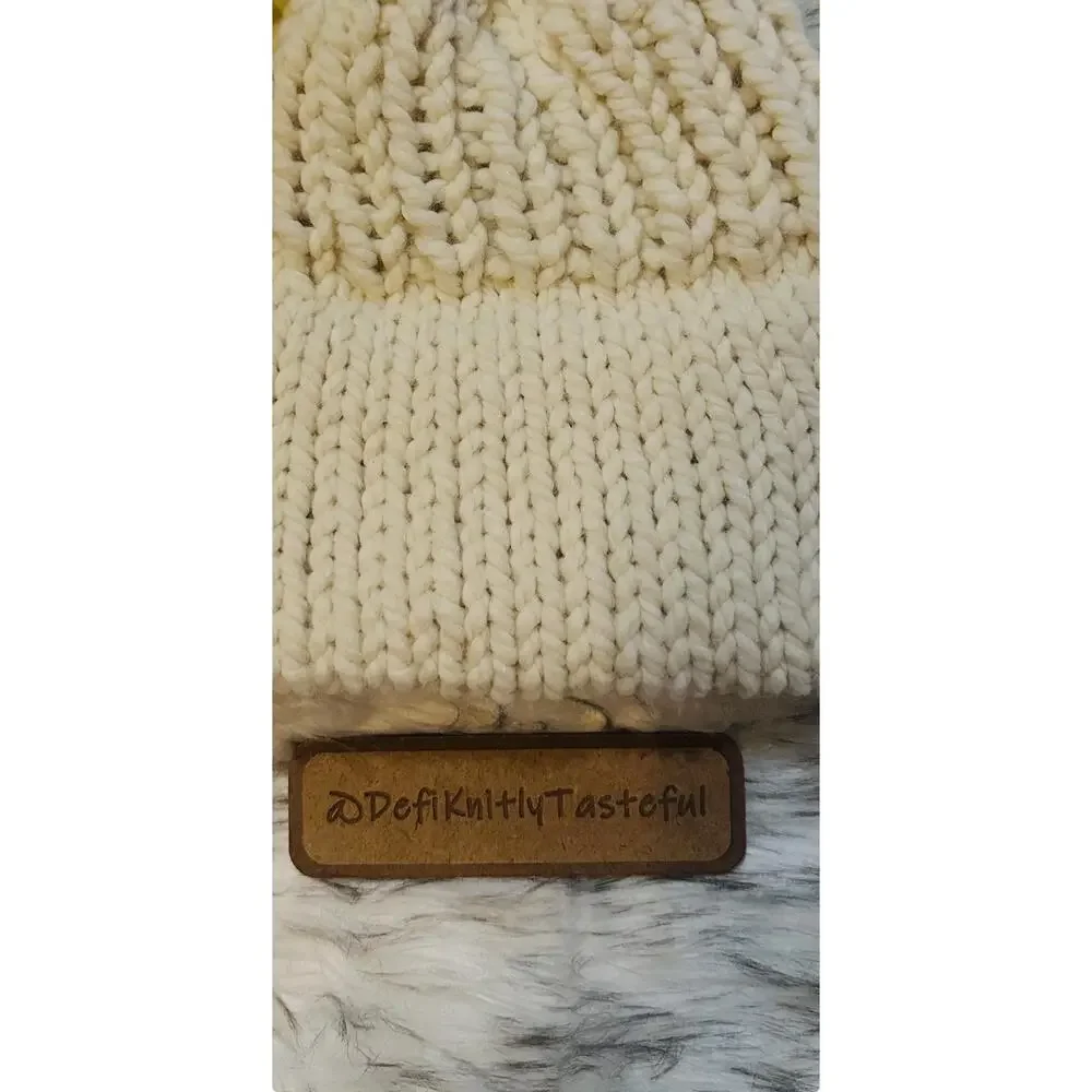 Cozy Cream Knit Beanie with Double Brim - Must Have for Winter Adventures